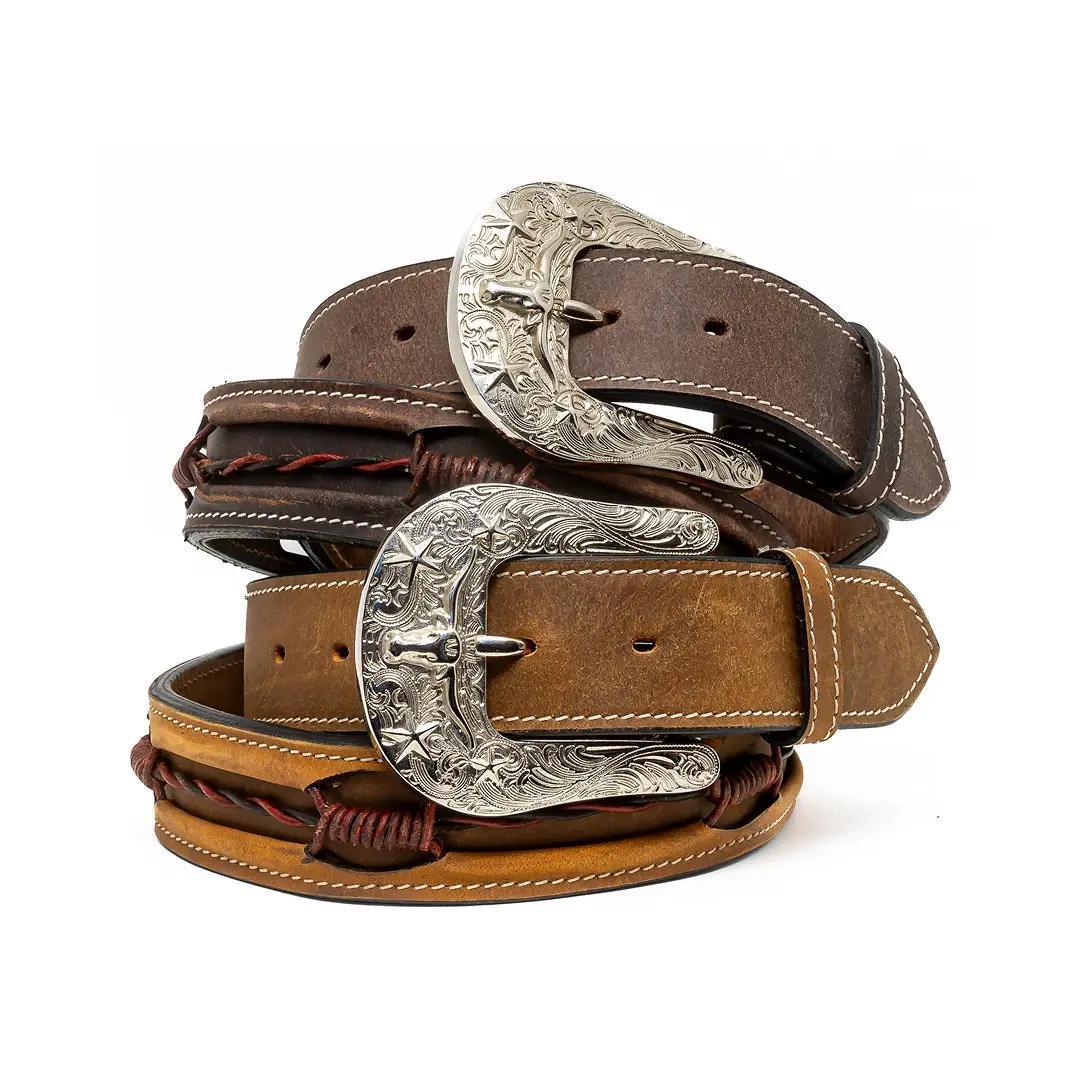 ASF Leathers Men's Barbwired Inlay Belt