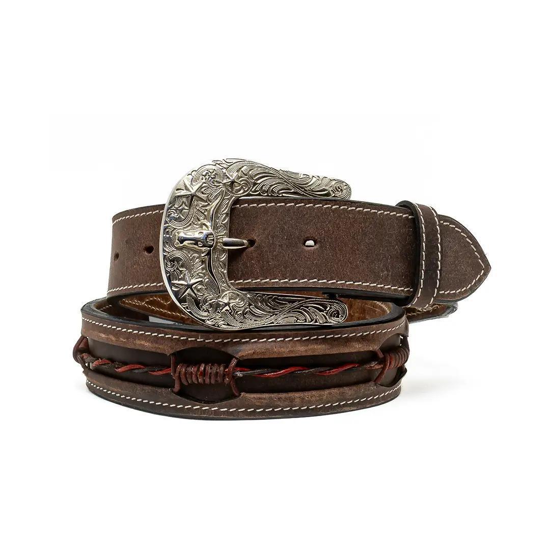 ASF Leathers Men's Barbwired Inlay Belt