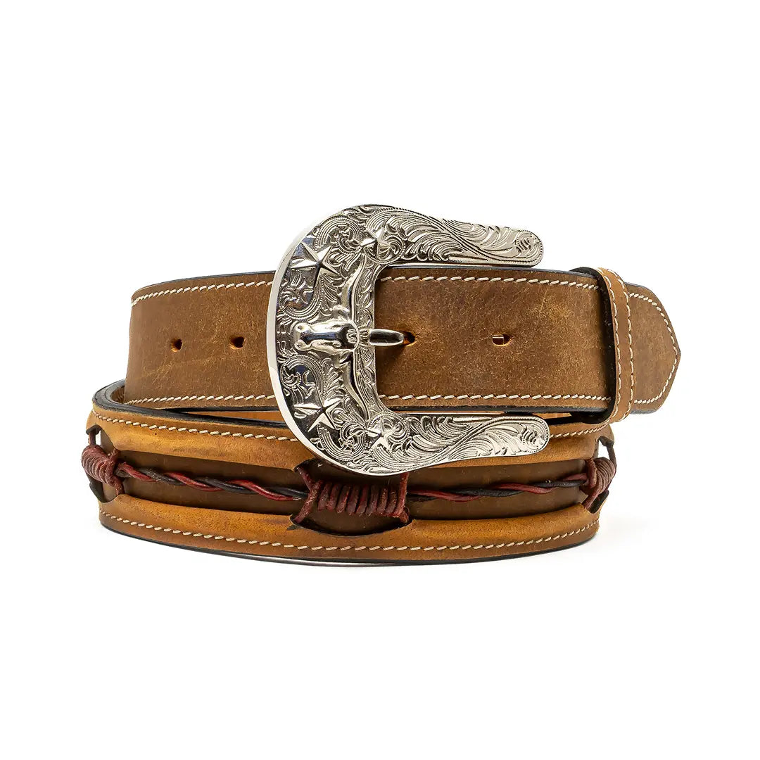 ASF Leathers Men's Barbwired Inlay Belt