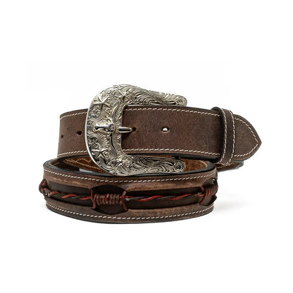 ASF Leathers Men's Barbwired Inlay Belt
