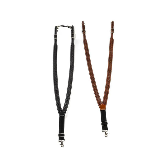 ASF Leathers Men's Basket Weaved Leather Suspenders