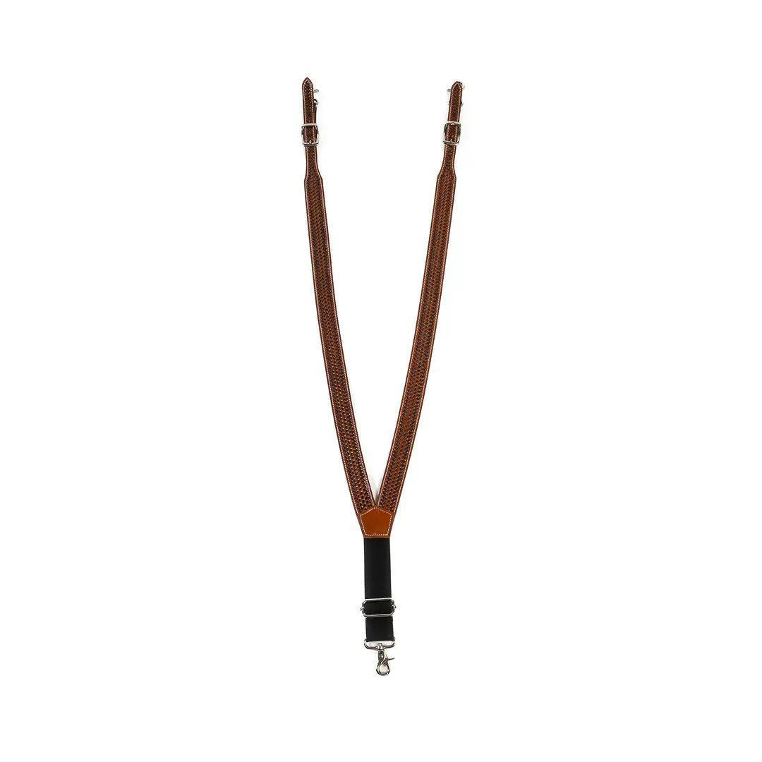 ASF Leathers Men's Basket Weaved Leather Suspenders
