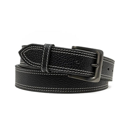 ASF Leathers Men's Pebbled Solid Colour Belt