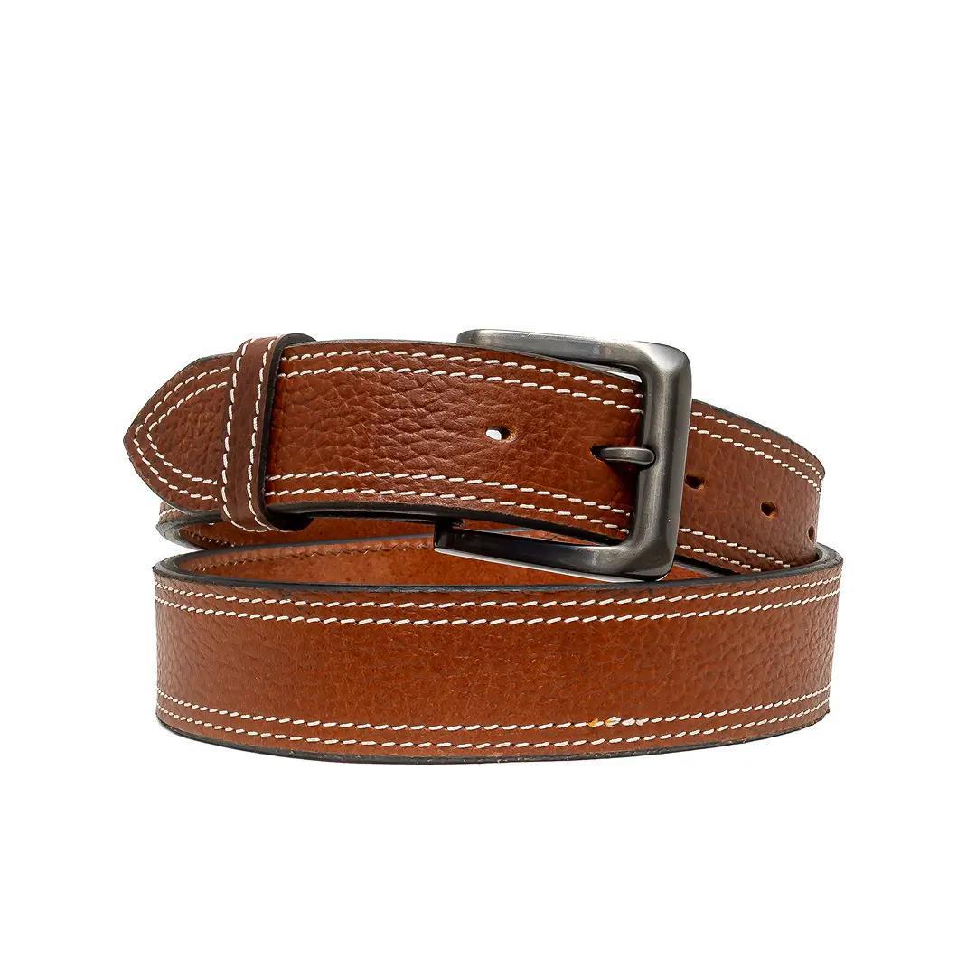 ASF Leathers Men's Pebbled Solid Colour Belt