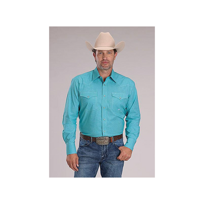 Amarillo Men's Long Sleeve Stretch Poplin Snap Shirt