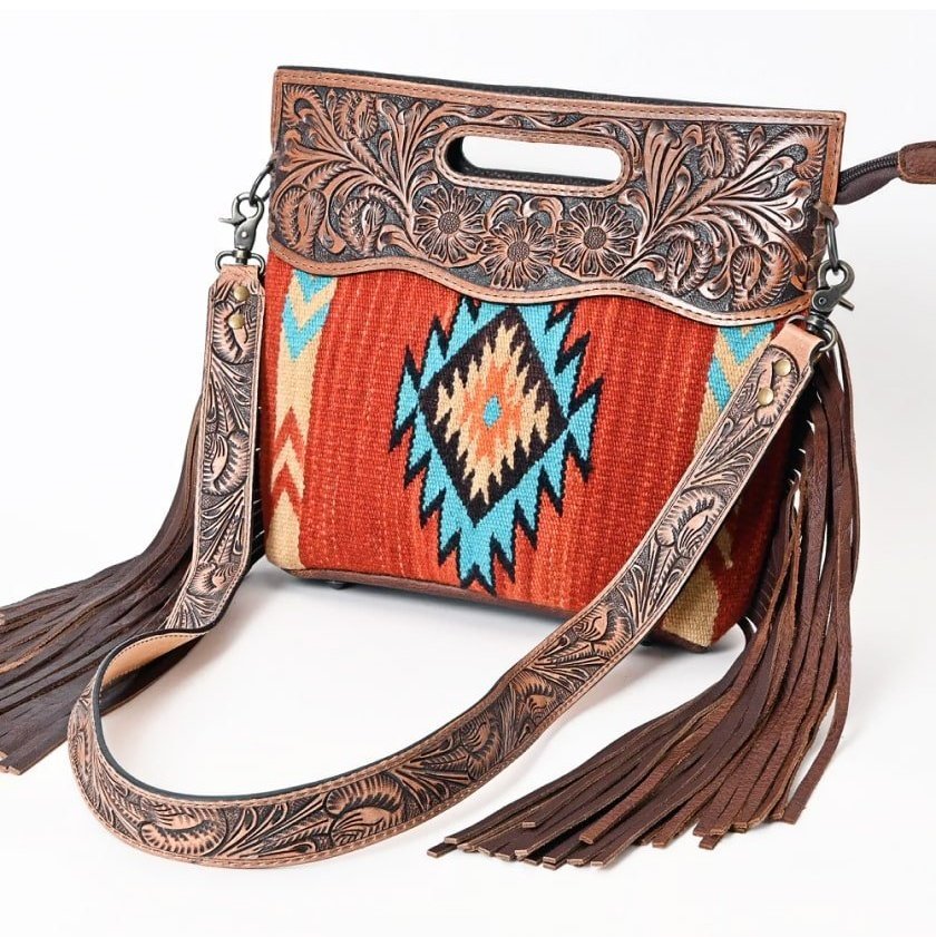 American Darling Purse, Fringe and Tooled Leather ADBG610D2 - American Darling