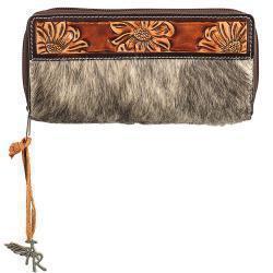 Angel Ranch Spotted Calf Hair Wallet In Brown