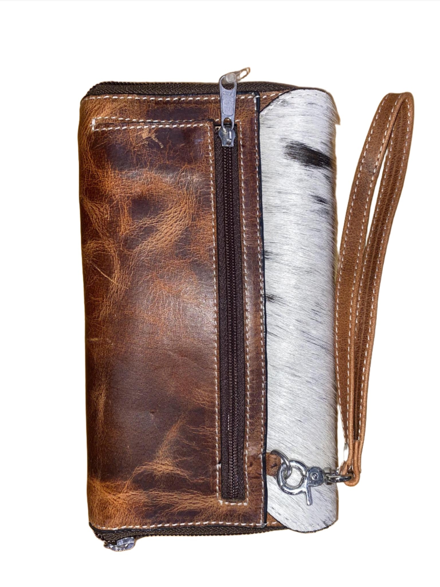 Angel Ranch Wallet Spotted Calf Hair Floral Tooling D330005802