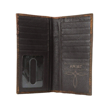 Ariat Boot Stitch Dark Brown Leather Rodeo Wallet A3510802