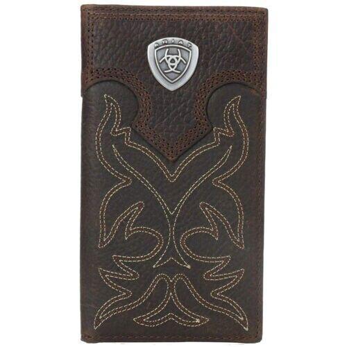 Ariat Boot Stitch Dark Brown Leather Rodeo Wallet A3510802