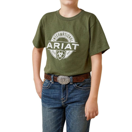 Ariat Boy's Shirt Lightweight T-Shirt Logo Forest Green 10045295