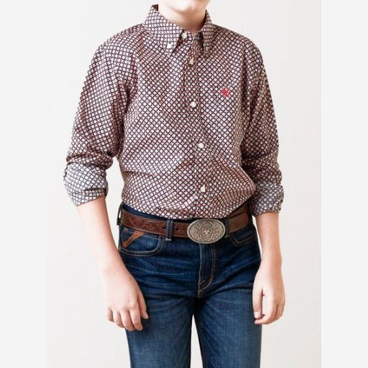 Ariat Boy's Shirt Long Sleeve Button Down 10045101 - Ariat