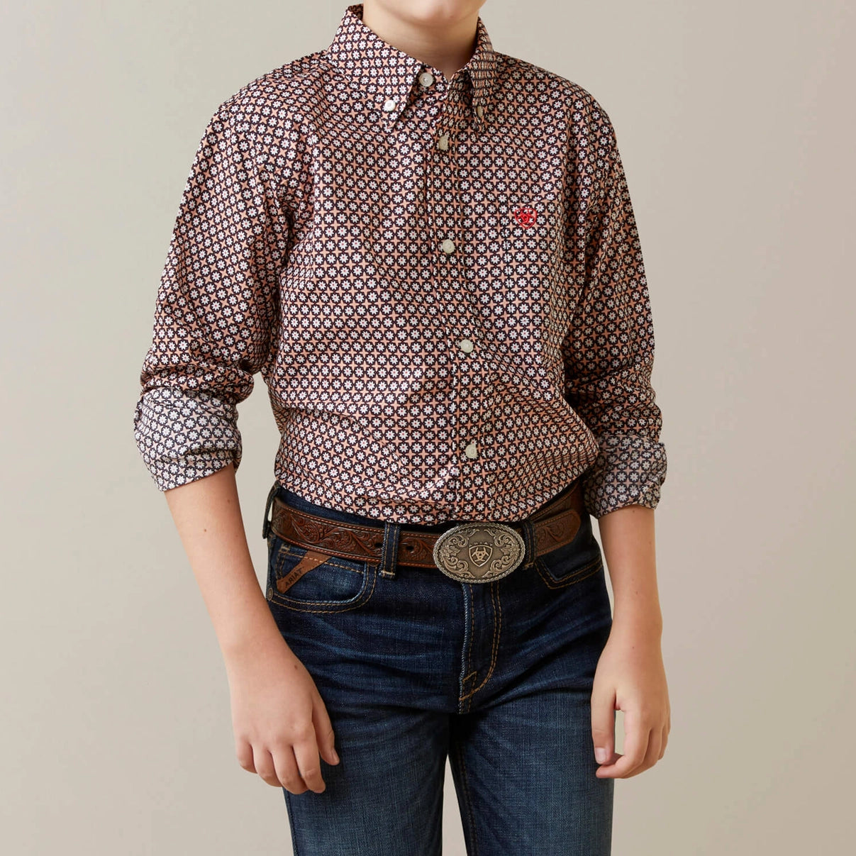 Ariat Boy's Shirt Long Sleeve Button Down 10045101