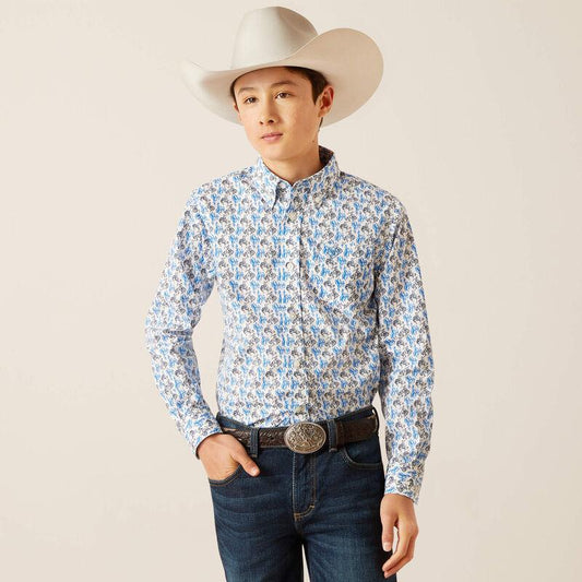 Ariat Boy's Shirt Western Peerce Classic Fit 10047296 - Ariat