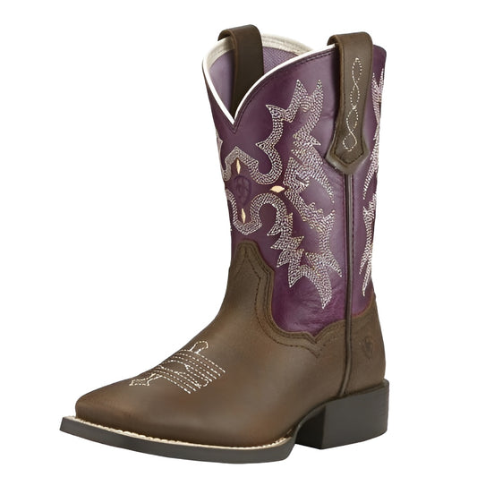 Ariat Girl's Cowgirl Boot 8" Tombstone Wide Square Toe weis-western-wear