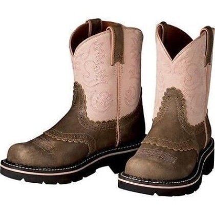 Ariat Girl's Cowgirl Boots Fat Baby Pink/Brown 10001995 - Ariat