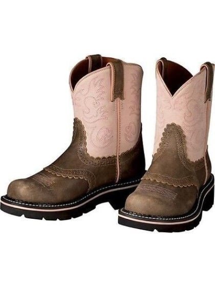 Ariat Girl's Cowgirl Boots Fat Baby Pink/Brown -Clearance