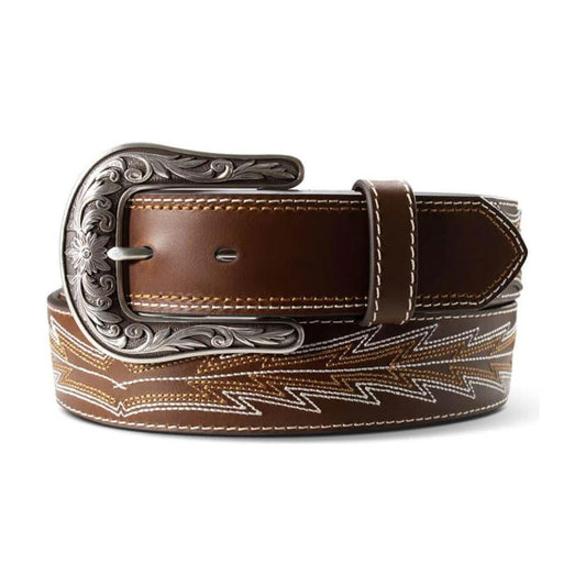 Ariat Ladies Belt Brown Leather Casanova Boot-stitch weis-western-wear