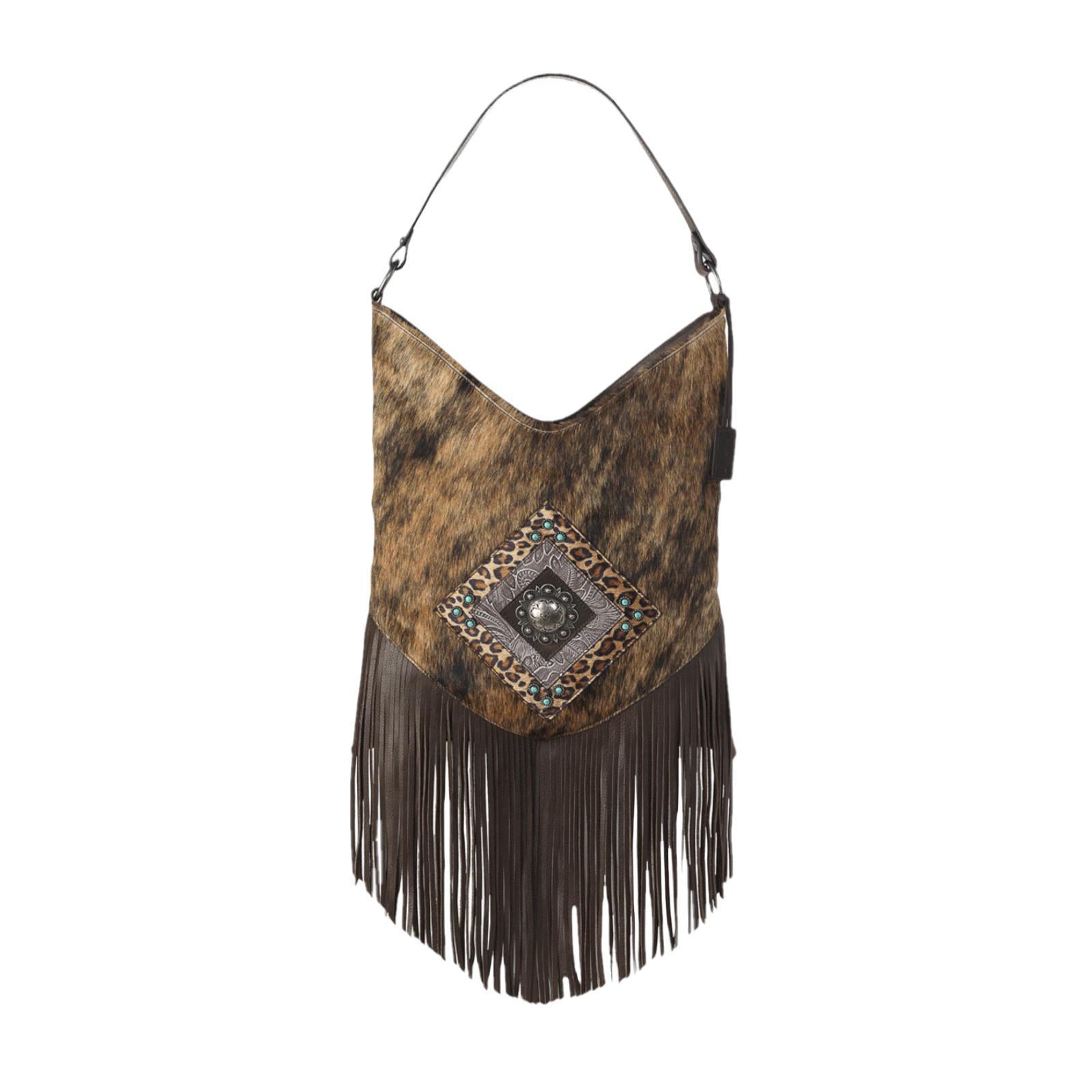 Ariat Ladies Nashville Calf Hair Brown Shoulder Purse