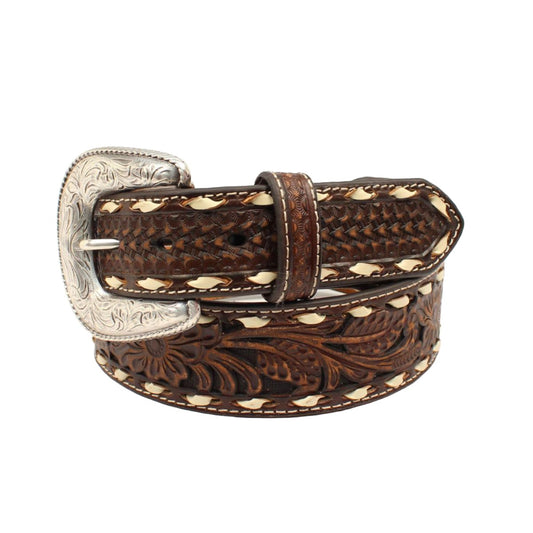 Ariat Men's Brown Floral Embossed Belt