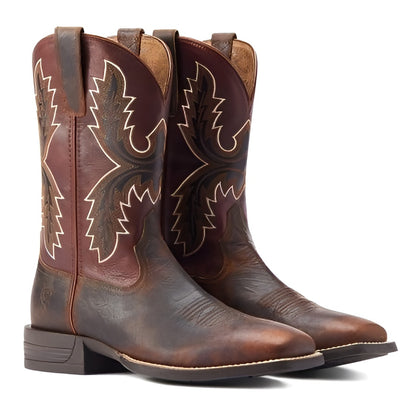 Ariat Men’s Cowboy Boots 11" Pay Window Cowhide Horseman Heel Wide Square Toe weis-western-wear