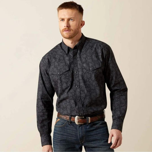 Ariat Men's Finnigan Long Sleeve Classic Fit Snap Shirt - Black Paisley
