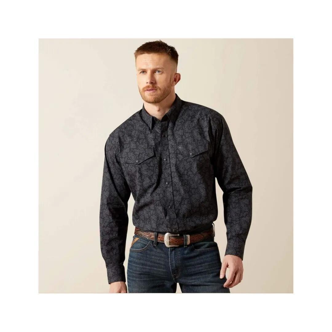 Ariat Men's Finnigan Long Sleeve Classic Fit Snap Shirt - Black Paisley weis-western-wear
