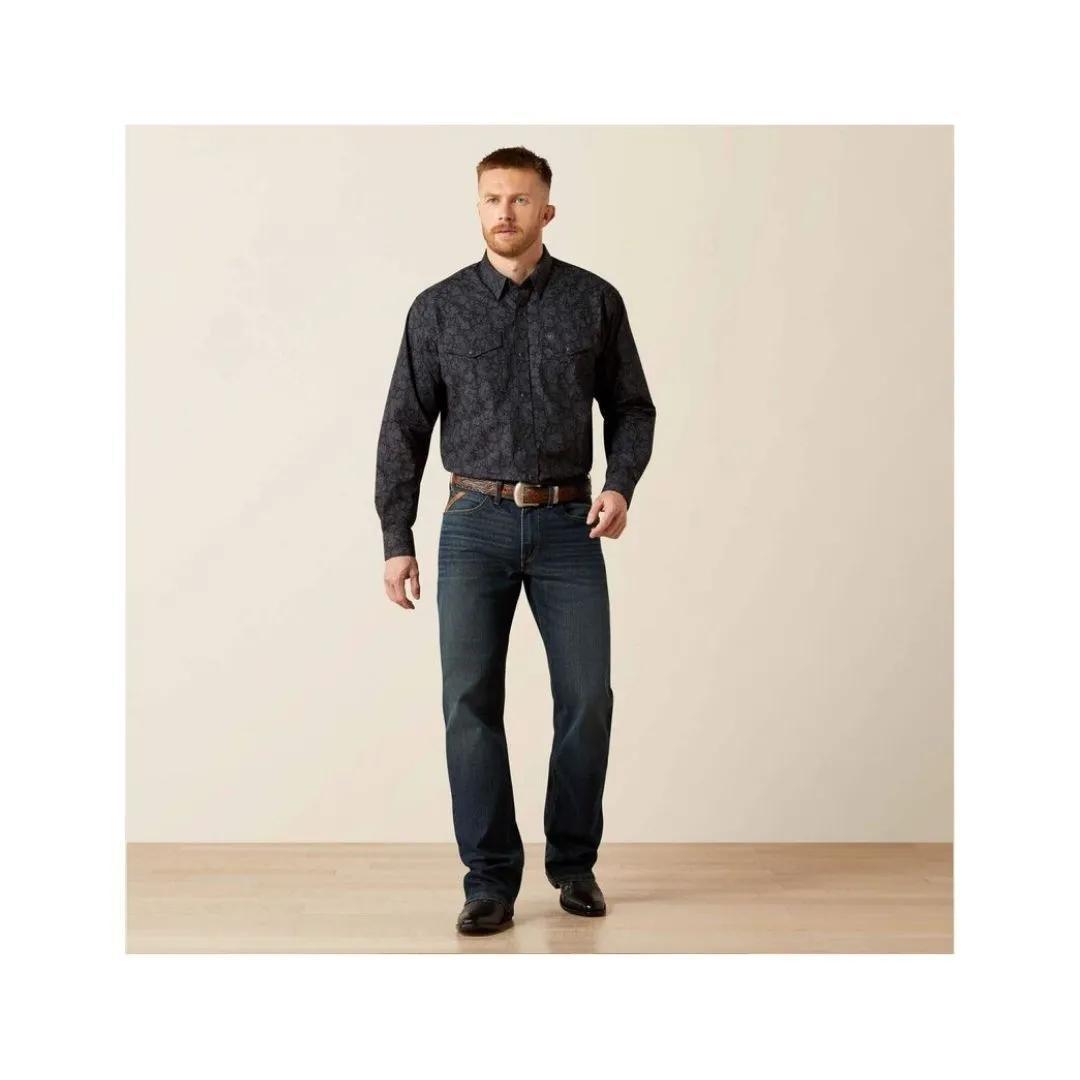 Ariat Men's Finnigan Long Sleeve Classic Fit Snap Shirt - Black Paisley weis-western-wear