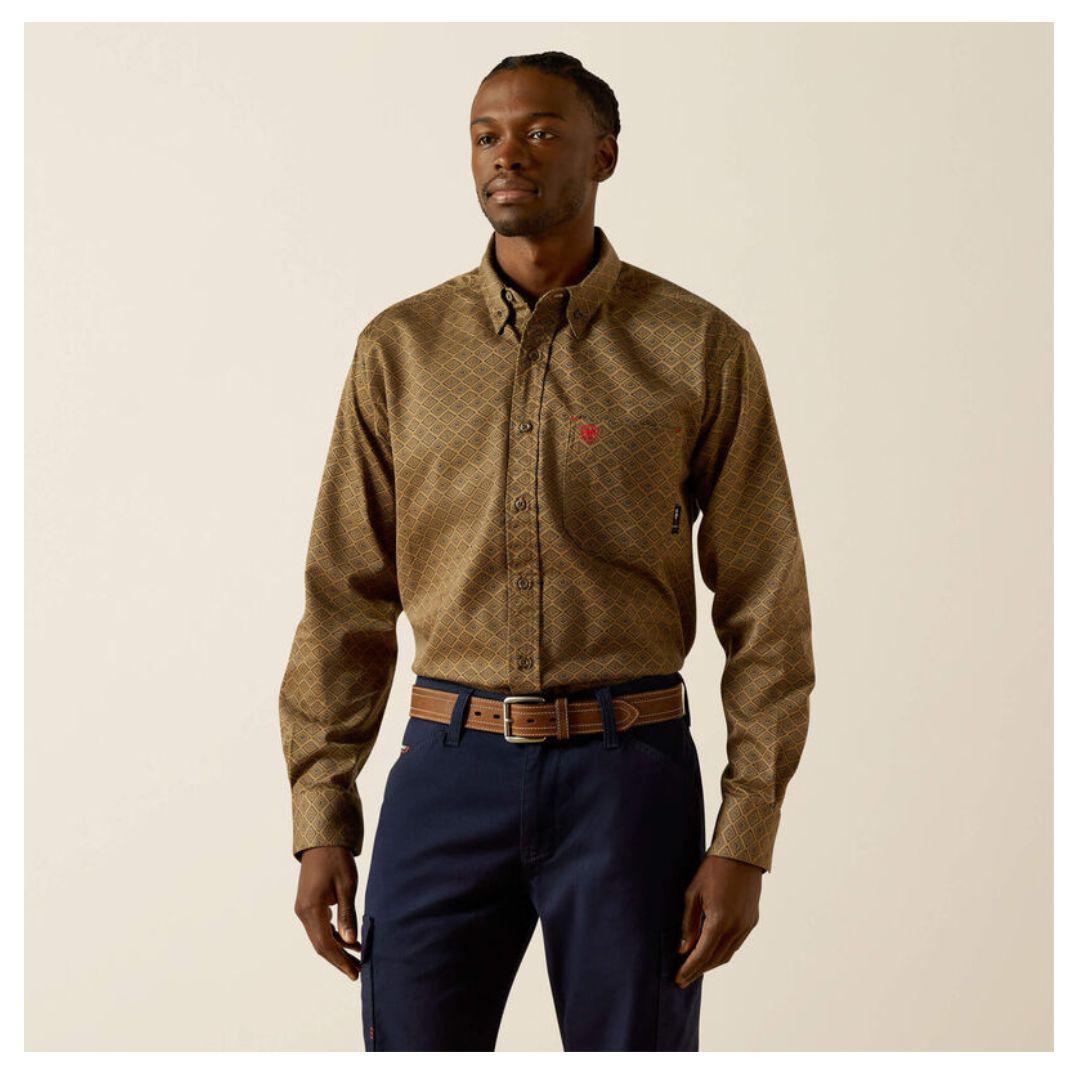 Ariat Men's Flame Resistant DENIRO Long sleeves Workshirt weis-western-wear