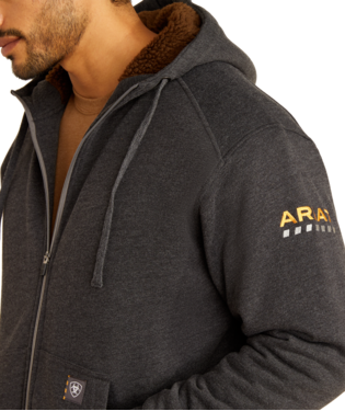 Ariat Men's Rebar All-Weather Sherpa-Lined Full Zip Work Hoodie