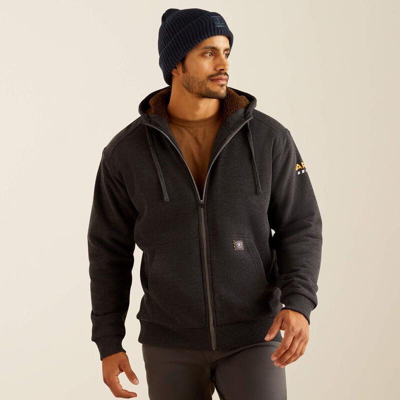 Ariat Men's Rebar All-Weather Sherpa-Lined Full Zip Work Hoodie