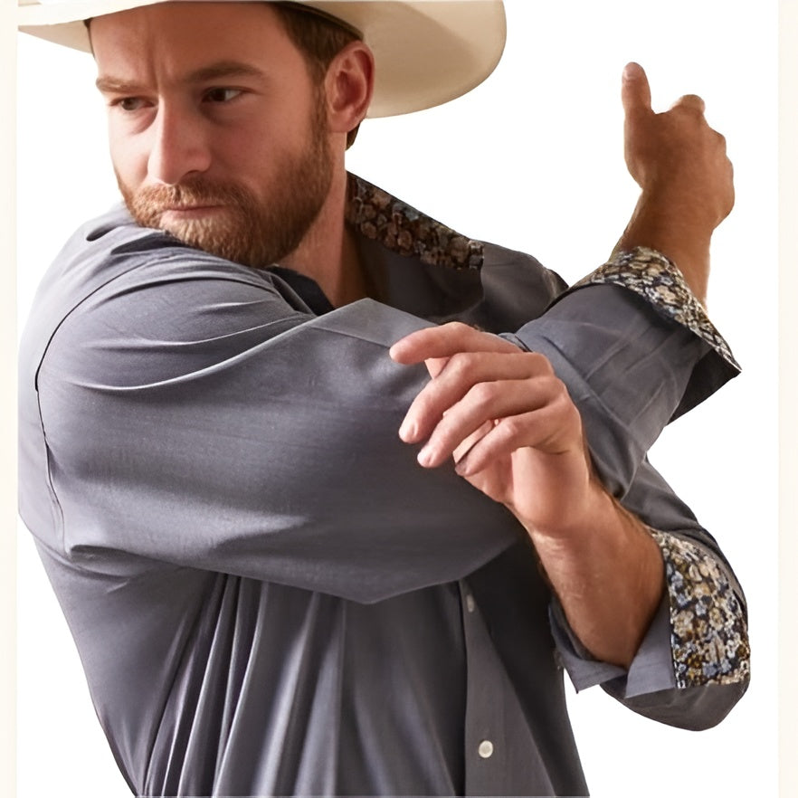 Ariat Men’s Shirt Casual Long Sleeve Wrinkle Free weis-western-wear