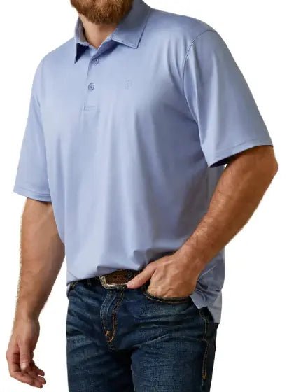 Ariat Men’s Shirt Casual Short Sleeve Polo Charger 2.0 Lavender weis-western-wear