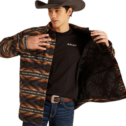 Ariat Men's Shirt Jacket Harcourt Aztec Quilted Lined 10047372