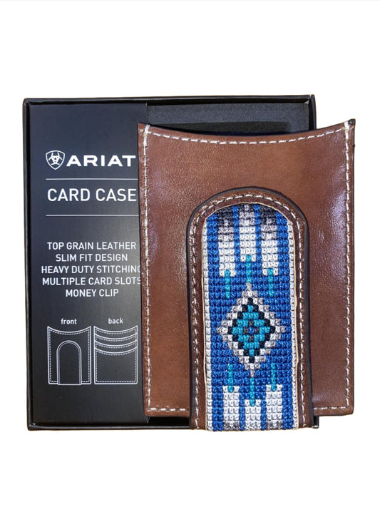 Ariat Men's Southwestern Inlay Brown Wallet