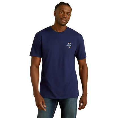 Ariat Men's Woven West Graphic Medieval Blue T-Shirt weis-western-wear