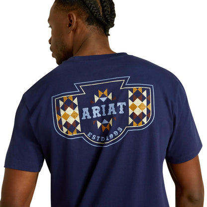 Ariat Men's Woven West Graphic Medieval Blue T-Shirt weis-western-wear