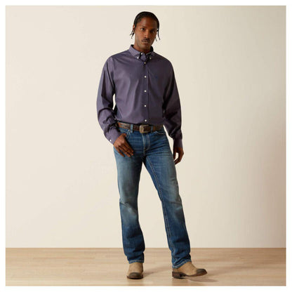 Ariat Men's Wrinkle Free Solid Pinpoint Oxford Classic Long sleeve Fit Shirt weis-western-wear