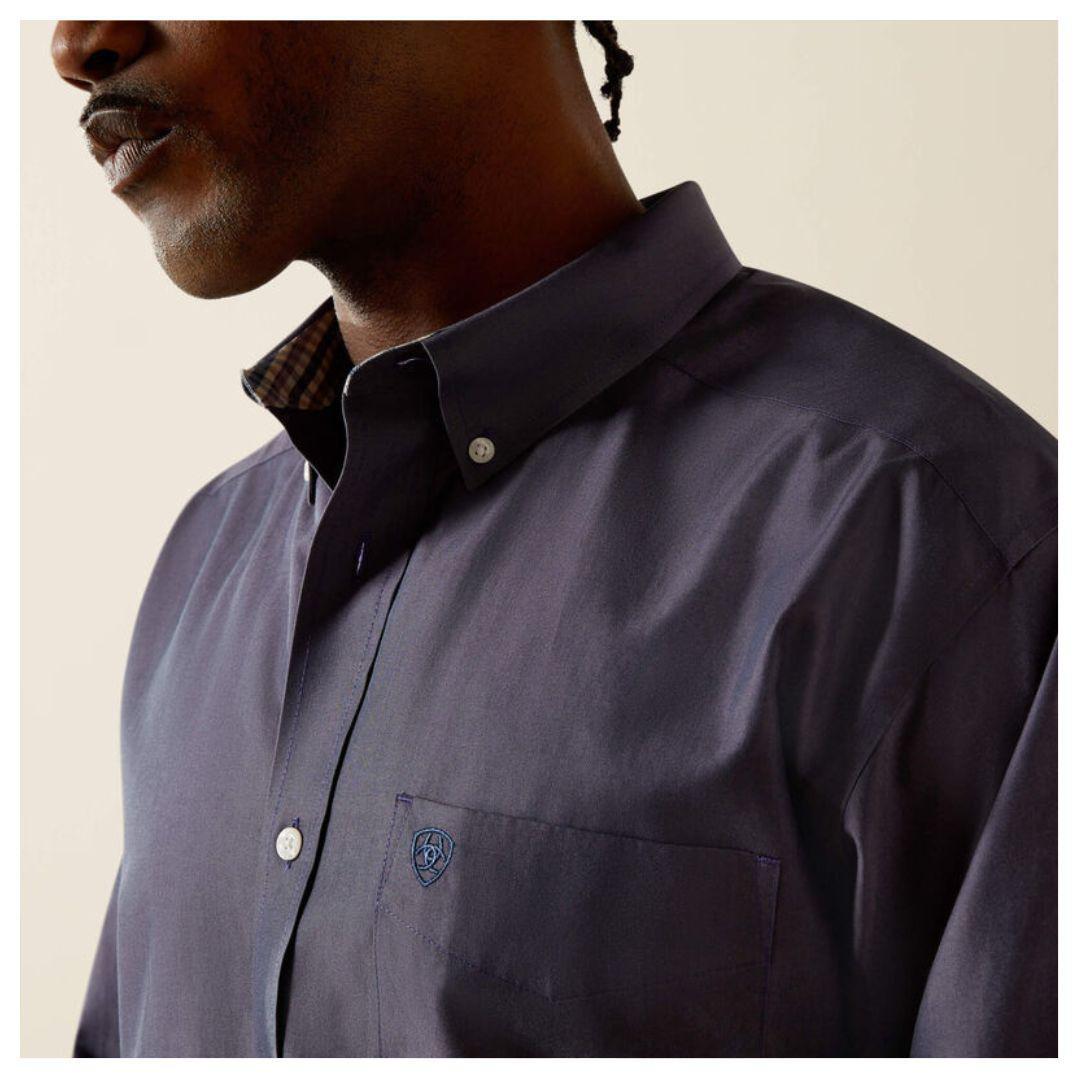 Ariat Men's Wrinkle Free Solid Pinpoint Oxford Classic Long sleeve Fit Shirt weis-western-wear