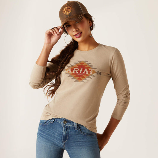 Ariat Women's Southwest Logo Long Sleeve- CLEARANCE