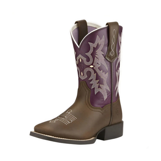 Ariat Girl's Cowgirl Boot 8" Tombstone Wide Square Toe