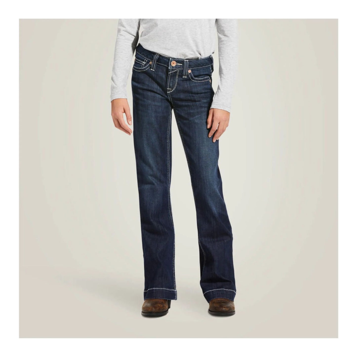 Ariat Girl’s Jeans Mid Rise Stretch Trouser Wide Leg Ella