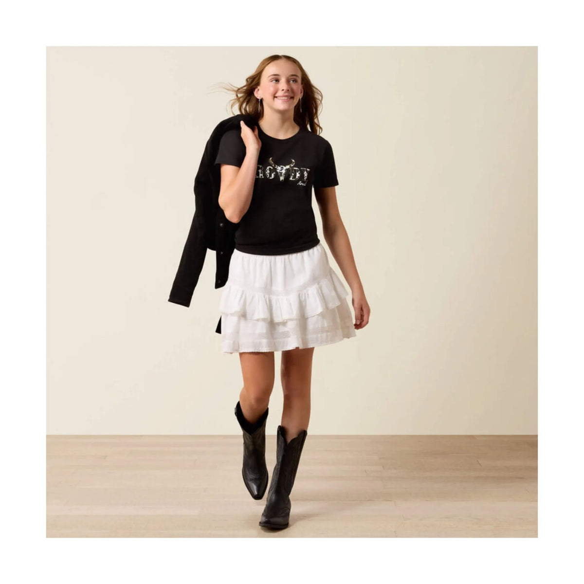 Ariat Girl's Rowdy Cow Skull T-Shirt