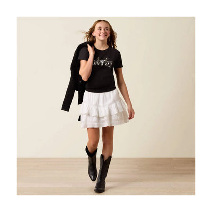 Ariat Girl's Rowdy Cow Skull T-Shirt
