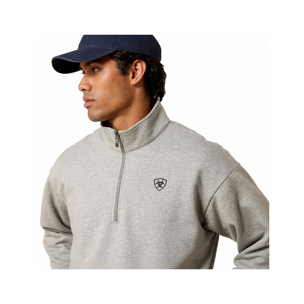 Ariat Men's 1/4 Zip Sweatshirt In Heather Grey