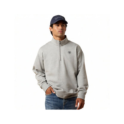 Ariat Men's 1/4 Zip Sweatshirt In Heather Grey