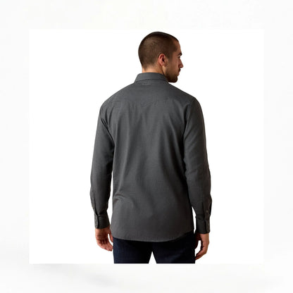 Ariat Mens Solid Twill Fitted Shirt Charcoal Heather