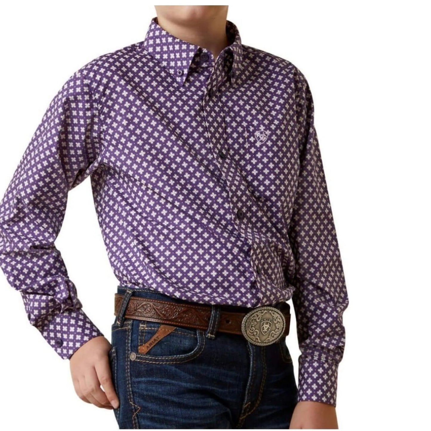 Ariat Boy’s Shirt Casual Classic Fit Long Sleeve Button Down