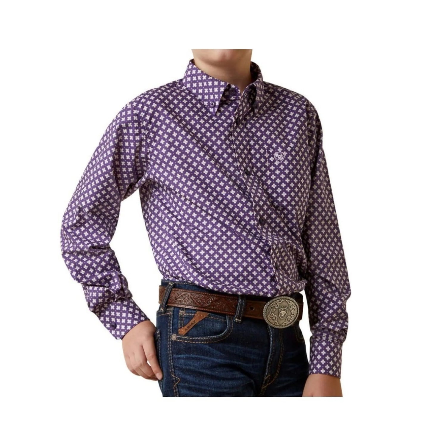 Ariat Boy’s Shirt Casual Classic Fit Long Sleeve Button Down