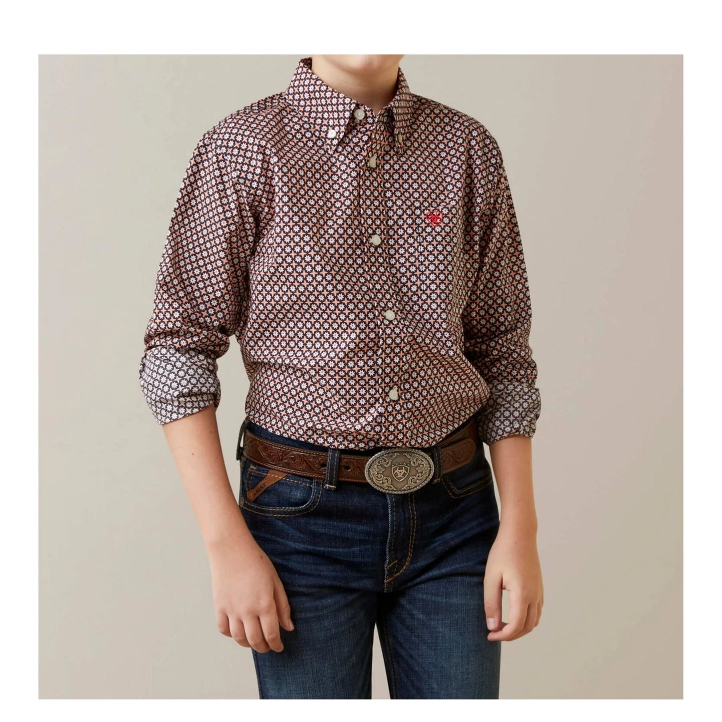 Ariat Boy's Shirt Long Sleeve Button Down
